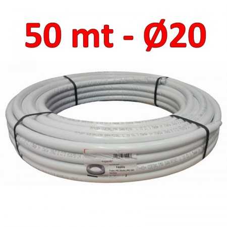 Tubo multistrato isolato rivestito per acqua Ø 20x2 mm - rotolo 50 mt
