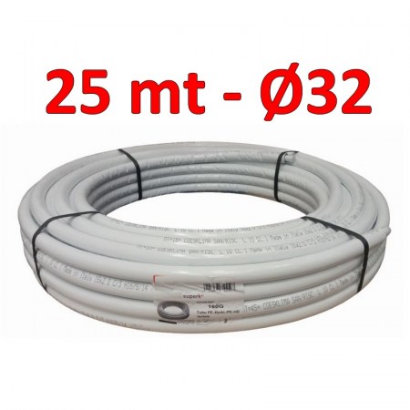 Tubo multistrato isolato rivestito per acqua Ø 32x3 mm - rotolo 25 mt - F07KIS320B.25