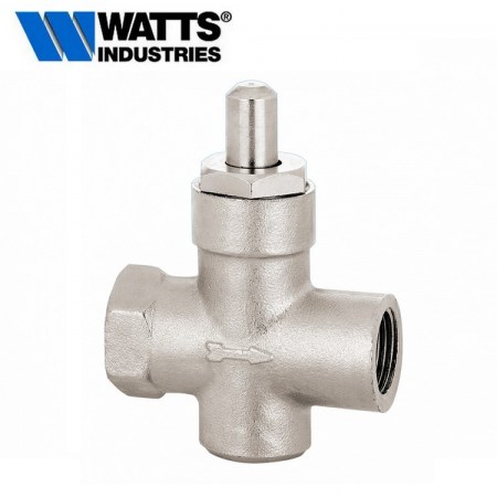 WATTS - Rubinetto M-F da 1/4″ portamanometro nichelato a pulsante per manometri a membrana - PZ111000