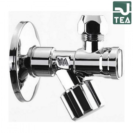 Rubinetto sottolavabo in ottone cromato - rosone inox
