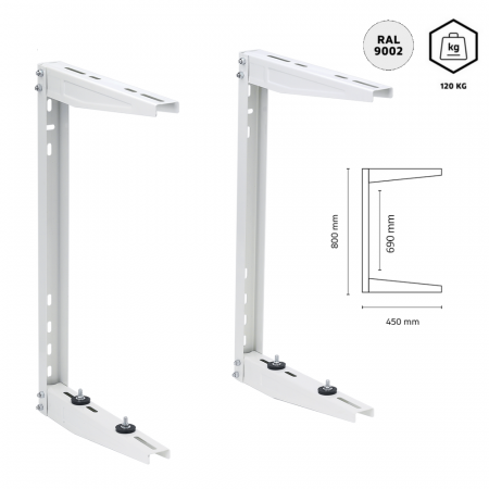 Coppia staffe special a sospensione per installazione a soffitto - bracci 45 cm - portata 120 Kg