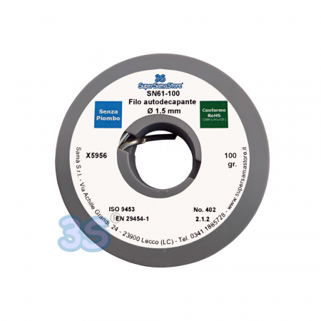 Filo autodecapante Ø1,5 mm  in lega di stagno e Rame SnCu97/3 da 100 g - img 2