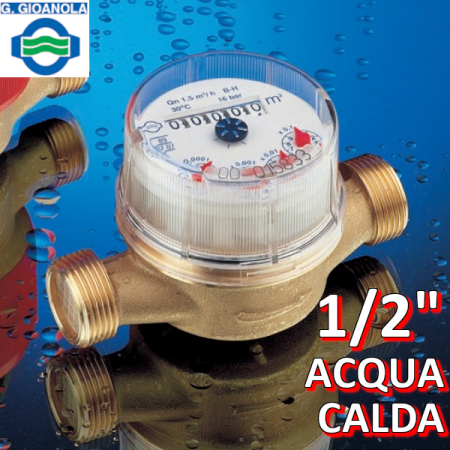 Contatore acqua calda 1/2 quadrante asciutto 8 rulli - omologato CEE - S12SS98CB001