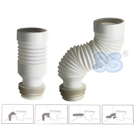 Tubo flessibile estensibile da 23 a 57 cm per collegamento scarico wc - 944