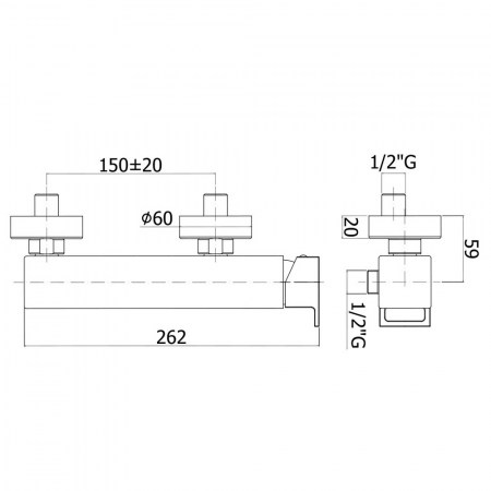Scheda tecnica dimensioni ELLE Paffoni EL168DCR
