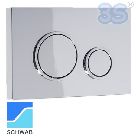 Placca di comando doppio tasto VELA DUO cromo lucido, per cassette wc 199 SCHWAB - P47-0120-0253