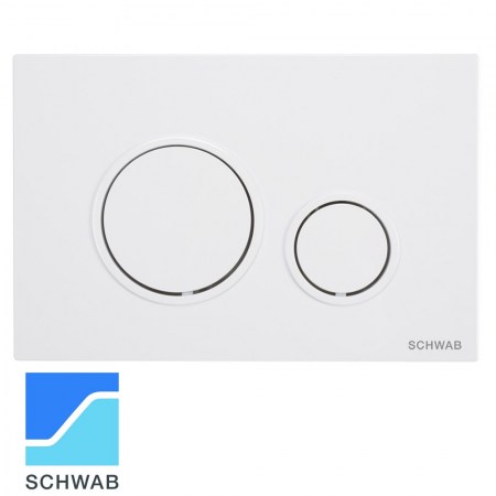 Placca di comando doppio tasto VELA DUO bianca per cassette wc 199 SCHWAB - P47-0130-0253