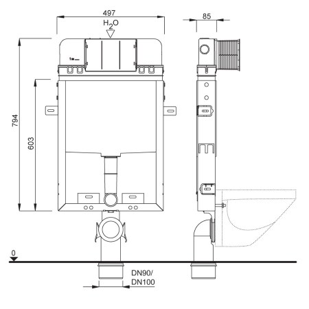 DIMENSIONALE - Modulo per wc sospeso - SET WC 199 SCHWAB