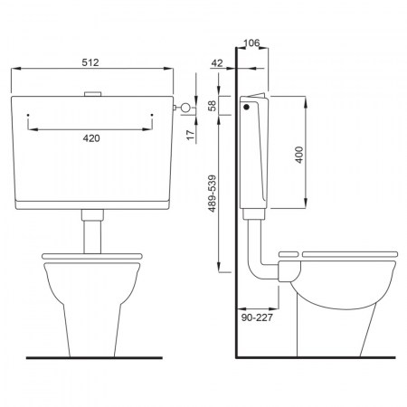 DIMENSIONALE - Cassetta da incasso per wc estera - SLIM SCHWAB