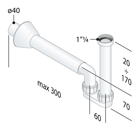 Sifone TEA Mosquito - 2322.244.6 - Dimensionale