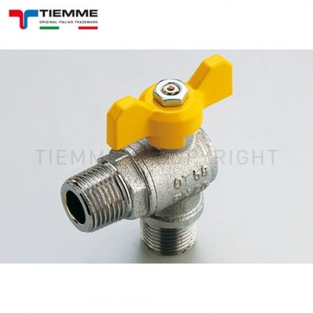 Valvola a sfera maschio maschio 1/2 rubinetto a squadra gas  TIEMME - 2220001