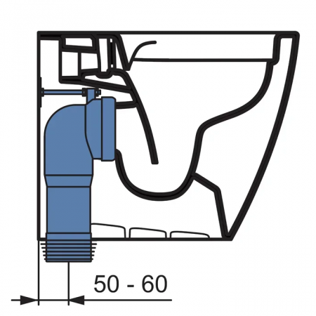 Curva tecnica universale per wc filo paret