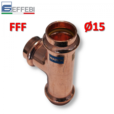 Raccordo a pressare rame - bronzo Ø15 mm FFF TEE - T