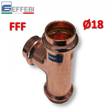 Raccordo a pressare rame - bronzo Ø18 mm FFF TEE - T