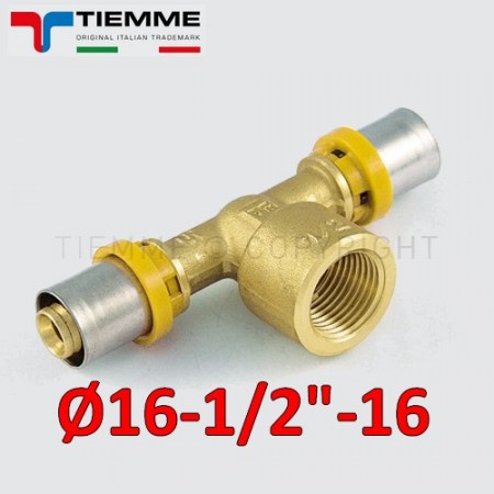 Multistrato per gas - Raccordo TEE T Ø 16x1/2x16 mm - 2650132