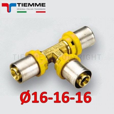 Multistrato per gas - Raccordo TEE T Ø 16x16x16 mm - 2650004