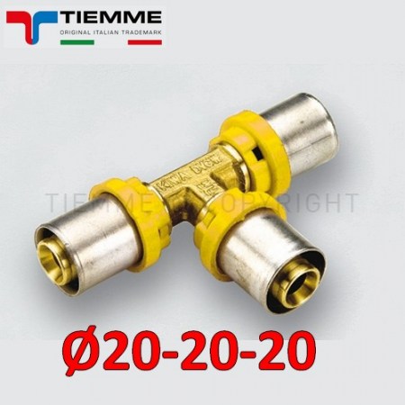 Multistrato per gas - Raccordo TEE T Ø 20x20x20 mm - 2650013