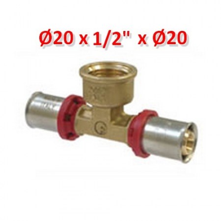 Raccordo a TEE femmina 1/2 x Ø 20 mm - multistrato a pressare A8802020SAD