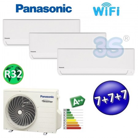 Climatizzatore trial split serie TZ super compatta R32 PANASONIC 7000+7000+7000 - WiFi integrato TZ-R32-202020(52)