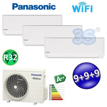 Climatizzatore trial split serie TZ super compatta R32 PANASONIC 9000+9000+9000 - WiFi integrato TZ-R32-252525(52)