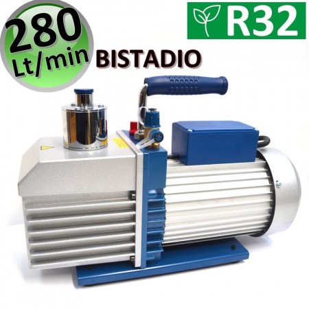 POMPA DEL VUOTO BISTADIO 280 LT/MIN PER IMPIANTI GAS R32 R1234YF - VE2100