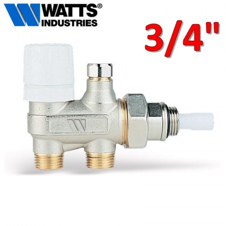 Valvola 3/4 per calorifero termostatizzabile a 4 vie per impianto monotubo WATTS - 102M12AM34
