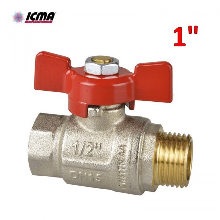 ICMA 351 - Valvola a sfera a passaggio totale – Filettatura M/F 1″ - Leva farfalla - 87351AF11