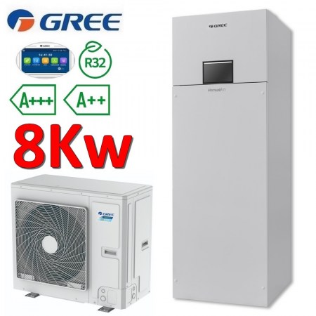 Pompa di calore aria acqua Gree Versati III ALL in ONE R32 8,0 Kw 1 PH - ER010W1480+ER010N1760