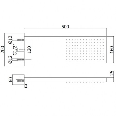 Dimensioni ZSOF098CR 50x16 (cm)