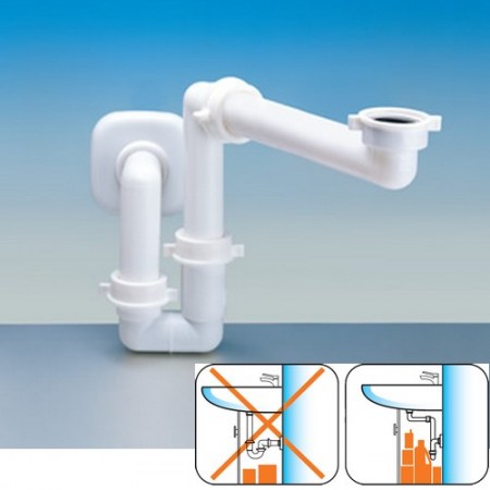 Sifone salvaspazio per lavabo attacco 1 - 1 1/4  CODICE A.1115.01