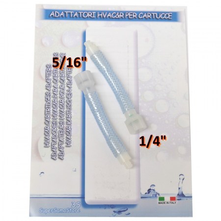 Adattatori a tubo in plastica 1/4 e 5/16 sae per sistemi Push & Fill e siringa ADP.12EXC