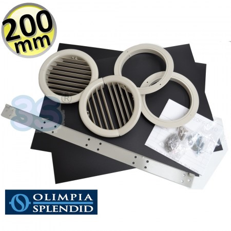 Kit installazione UNICO Olimpia Splendid con griglie Ø 200 mm - B0565
