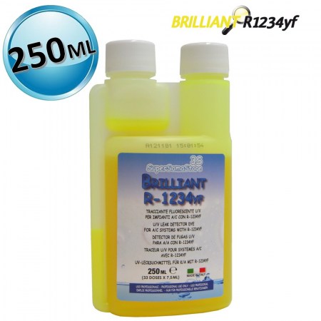 Tracciante U/V BRILLIANT per gas R1234yf flacone 250 ML per climatizzatore auto - YFT.250