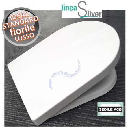 Sedile per wc FIORILE LUSSO Ideal Standard in termoindurente - ACB linea SILVER