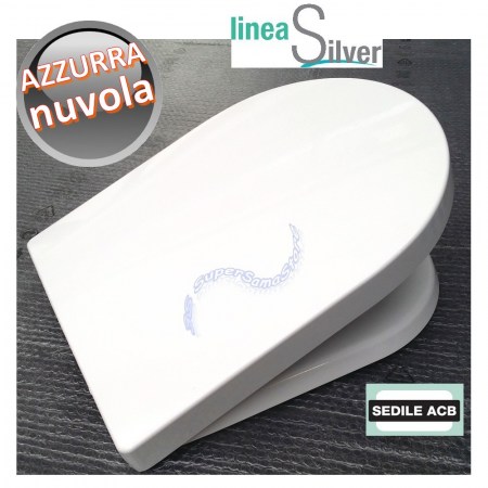 Sedile per wc NUVOLA ceramica azzurra in termoindurente - ACB linea SILVER