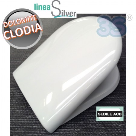 Sedile per wc CLODIA Dolomite in termoindurente avvolgente - ACB Ercos Silver