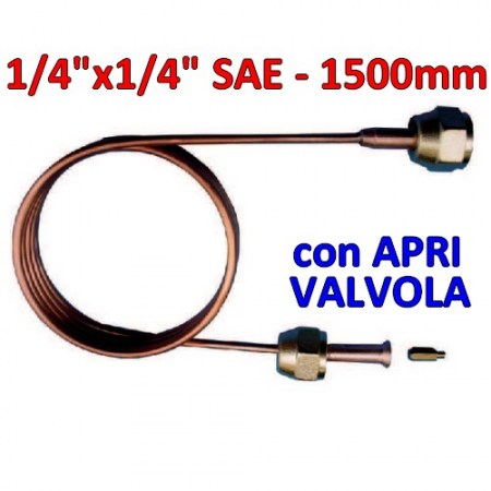 Capillare di carica in rame 1/4 - 1500mm con depressore