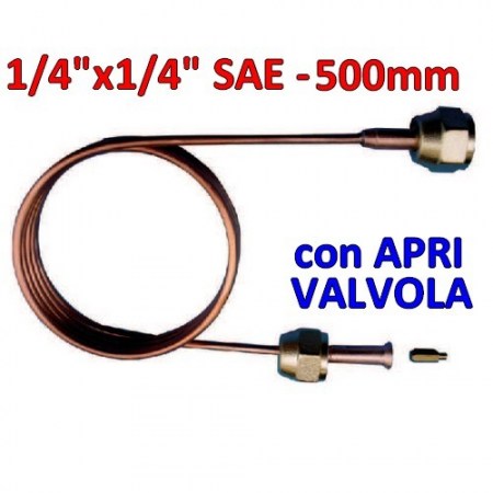 Capillare di carica 1/4 lunghezza 500 mm con aprivalvola D.1,68x2 mm - 600-0500CA