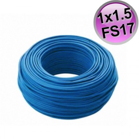 Cavo cordina filo elettrico unipolare FS17 - 1 x 1,5 mmq BLU - rotolo 100 mt - CE.1G150B.100