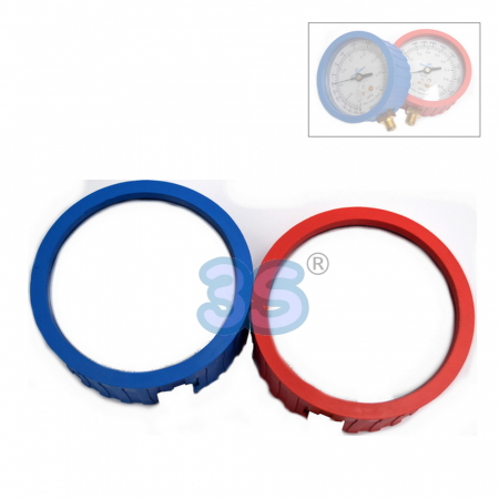 Coppia di cuffie in gomma per manometri Ø 80 mm - rosso e blu - CFG.2M