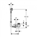 Dimensioni sifone colonna scarico vasca cromo - Geberit 150.603.21.2