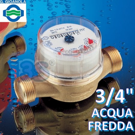 Contatore acqua fredda 3/4 quadrante asciutto omologato CEE - GIOANOLA