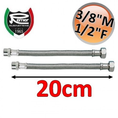 Coppia di flessibili FLEXITALY 20cm - 3/8 maschio 1/2 femmina