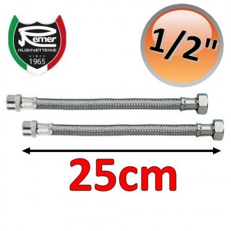 Coppia di flessibili FLEXITALY 25cm - 1/2 maschio femmina