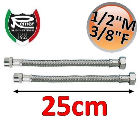 Coppia di flessibili FLEXITALY 25cm - 1/2 maschio 3/8 femmina