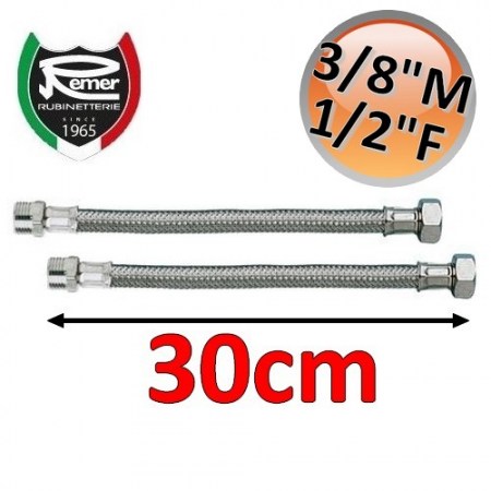 Coppia di flessibili FLEXITALY 30cm - 3/8 maschio 1/2 femmina