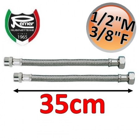 Coppia di flessibili FLEXITALY 35cm - 1/2 maschio 3/8 femmina