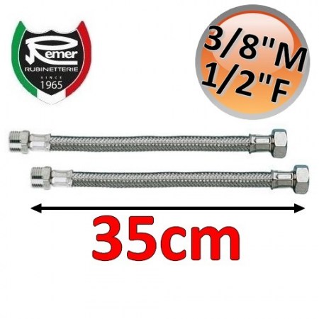 Coppia di flessibili FLEXITALY 35cm - 3/8 maschio 1/2 femmina