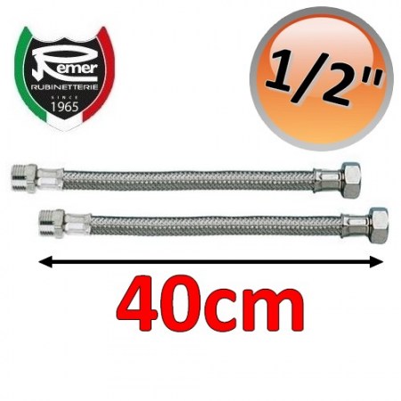 Coppia di flessibili FLEXITALY 40cm - 1/2 maschio femmina