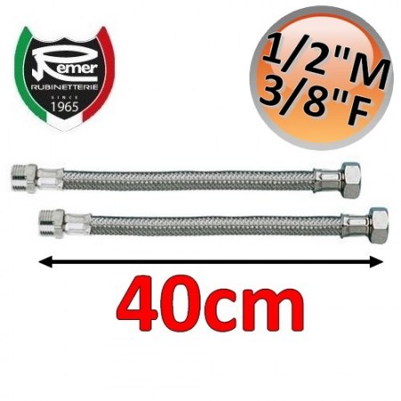 Coppia di flessibili FLEXITALY 40cm - 1/2 maschio 3/8 femmina